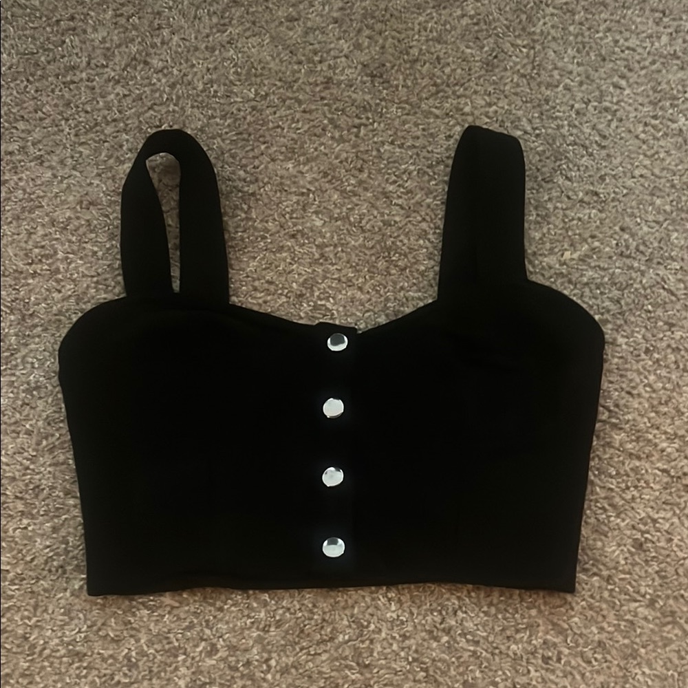 Black Buttoned Women's Top